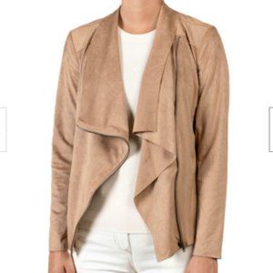 Draped Dusty Pink Suede Jacket